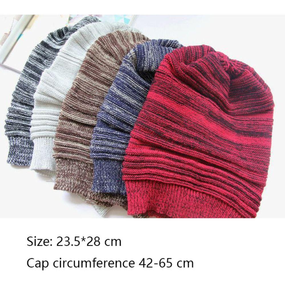 Unisex Winter Knitted Hat Warm Wool Cap Casual Ski Cap  Hip-hop