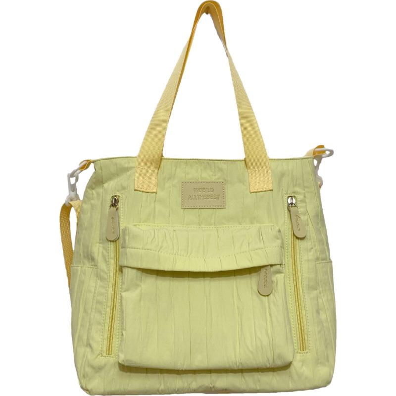 

Light and casual large-capacity messenger bag, fresh and sweet shoulder tote bag, student class tutoring handbag single package жёлтый