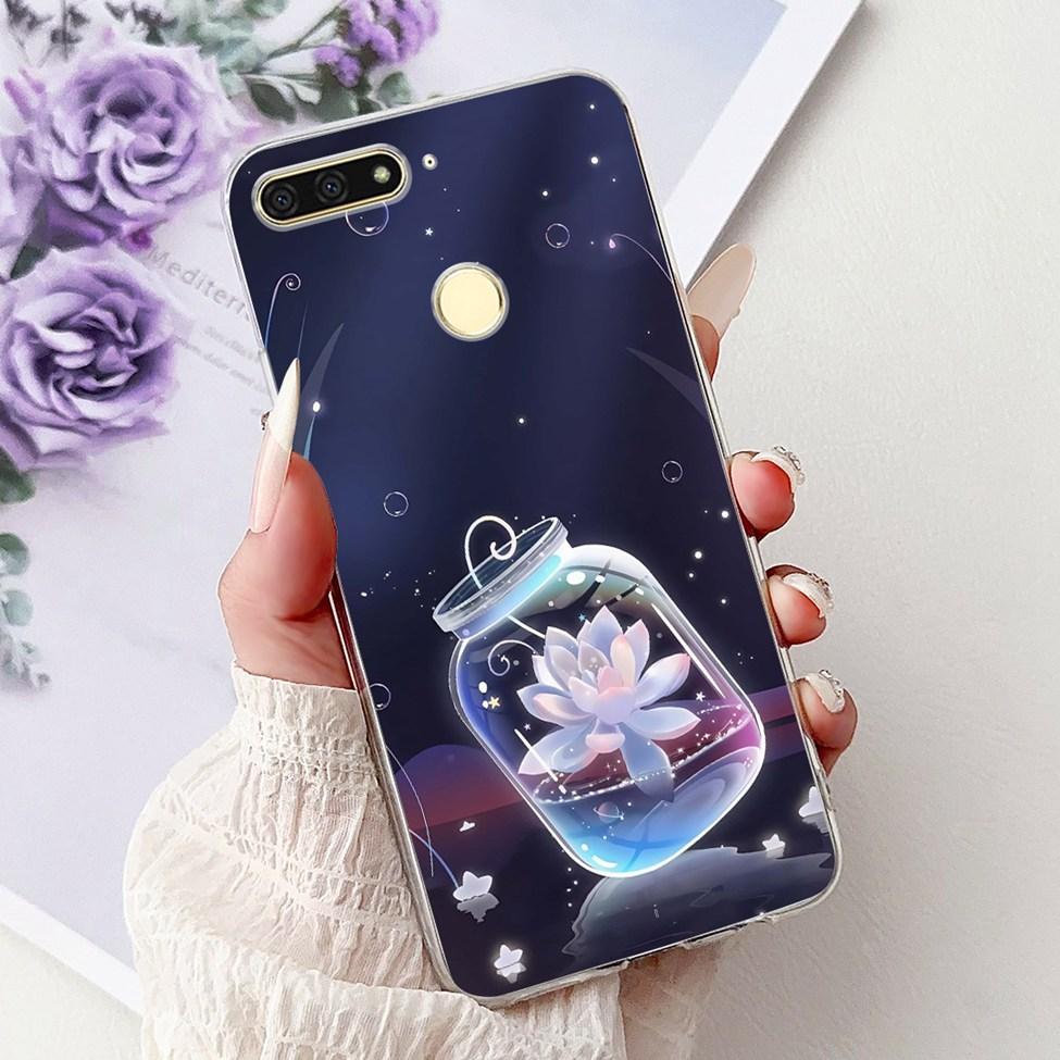 For Huawei Y6 Prime 2018 Case Clear Cute Fashion Flowers Luxury Painted Cover For Huawei Y6Prime 2018 Phone Case ATU-L42 ATU-L31