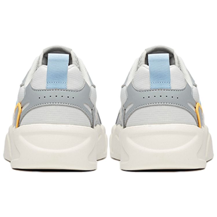 Anta Synthetic Leather Non-Slip Shock Absorbing Wear-Resistant Low-Top Skate Shoes Men sneaker Gray White Blue 112038046-3