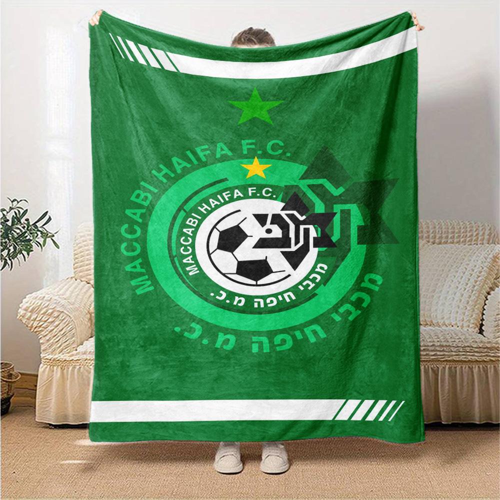 Haifa FC Print Flannel Blanket High Quality Warm Comfortable Cover for All Seasons Perfect for Gifts Home Decor