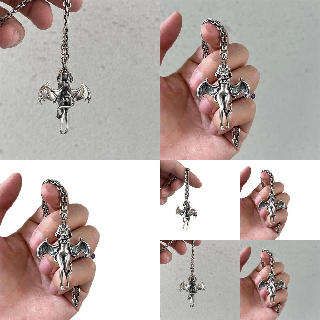 Romantic Angel Necklace With Cartoon Figure And Chain For Daily Wear