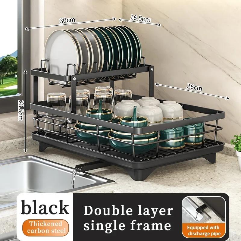 2025 Dish Drying Rack Kitchen Adjustable Stainless Steel Cutting Board Organizer Dish Bowl Drainer Storage Rack Kitchen Utensils