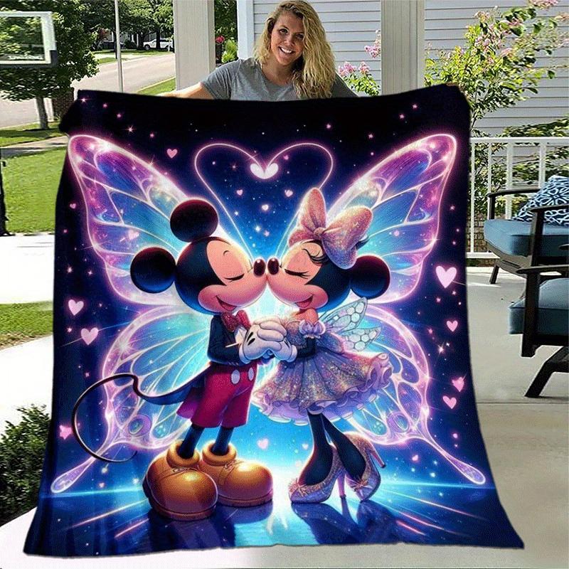 1pc Mickey Printing Blanket - Soft, All-Season Throw for Office Blanket, Personalized Gift with Adorable Cartoon Design