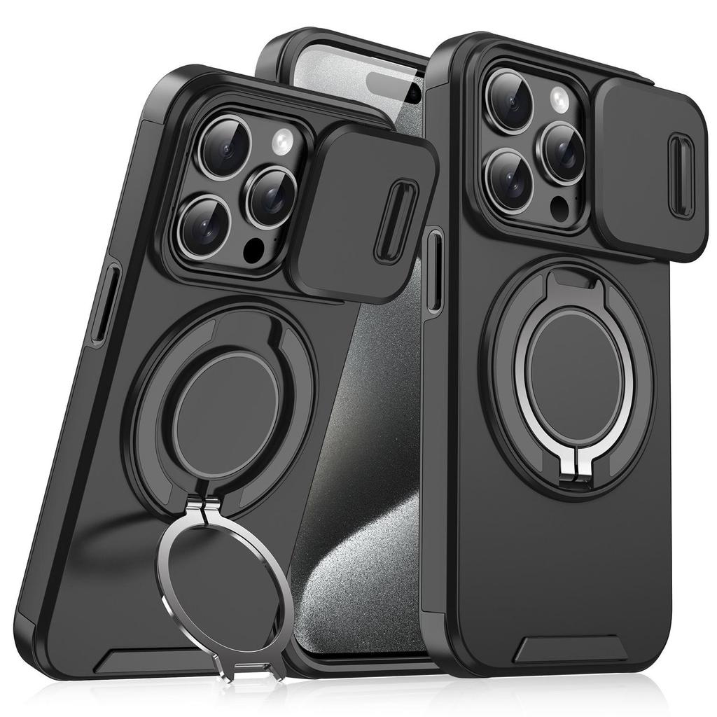 Magnetic Adjustable Kickstand Case for iPhone 17 16 Plus 15 14 13 Pro Max Camera Slide Shockproof Bumper Slim Protective Cover