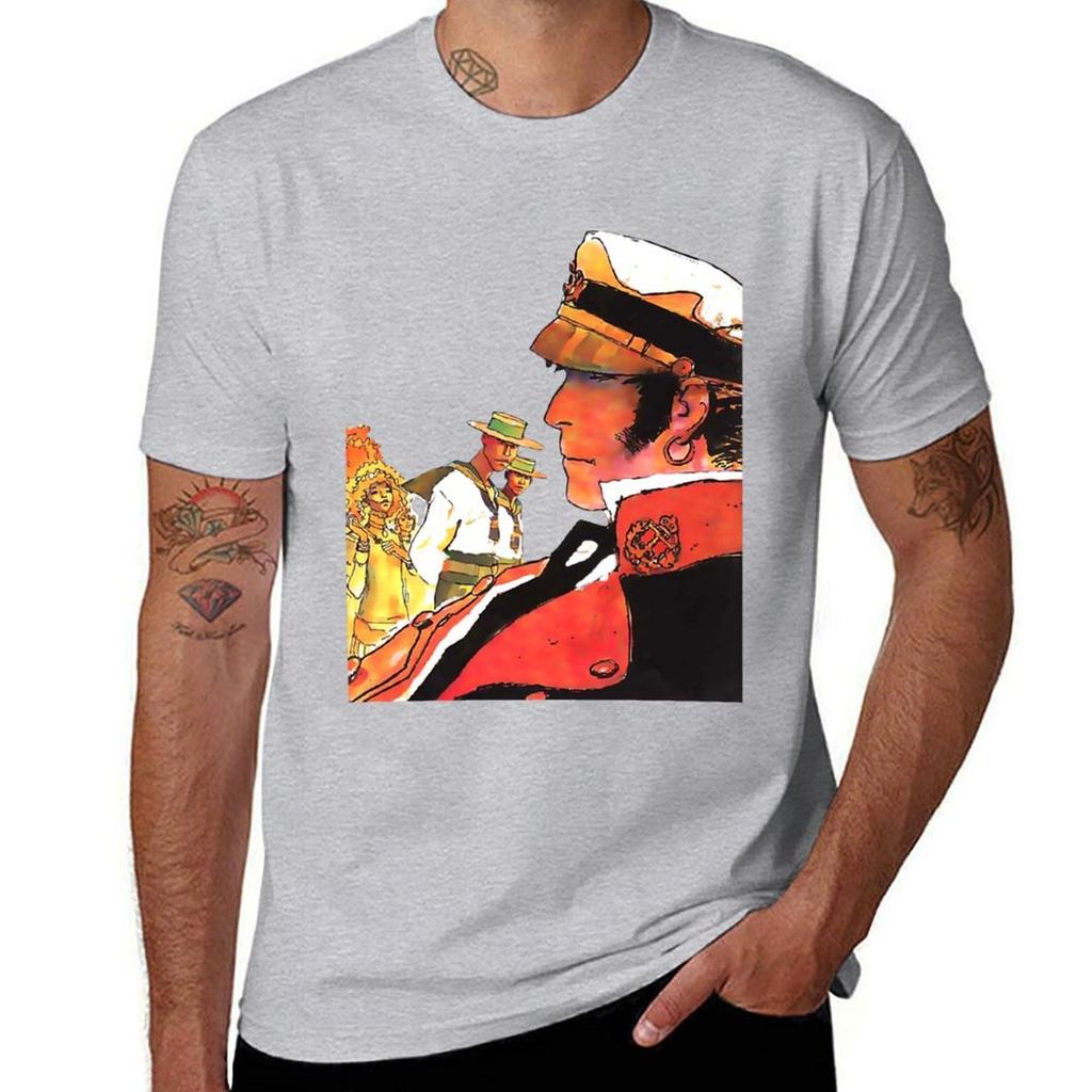 Corto Maltese Aquarell T-Shirt Tops Bluse Niedliche Oberteile Tierdruck für Jungen Unisex T-Shirts Packung
