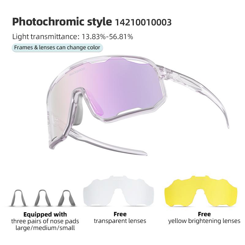 ROCKBROS Cycling Glasses Goggles Polarized/Photochromic Sunglasses Sport Big frame Eyewear UV400 Sun Protection with 2 Lens