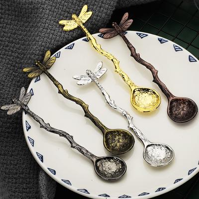 1pc colher vintage para café chá sorvete colher libélula estrelas design presente para lembrança