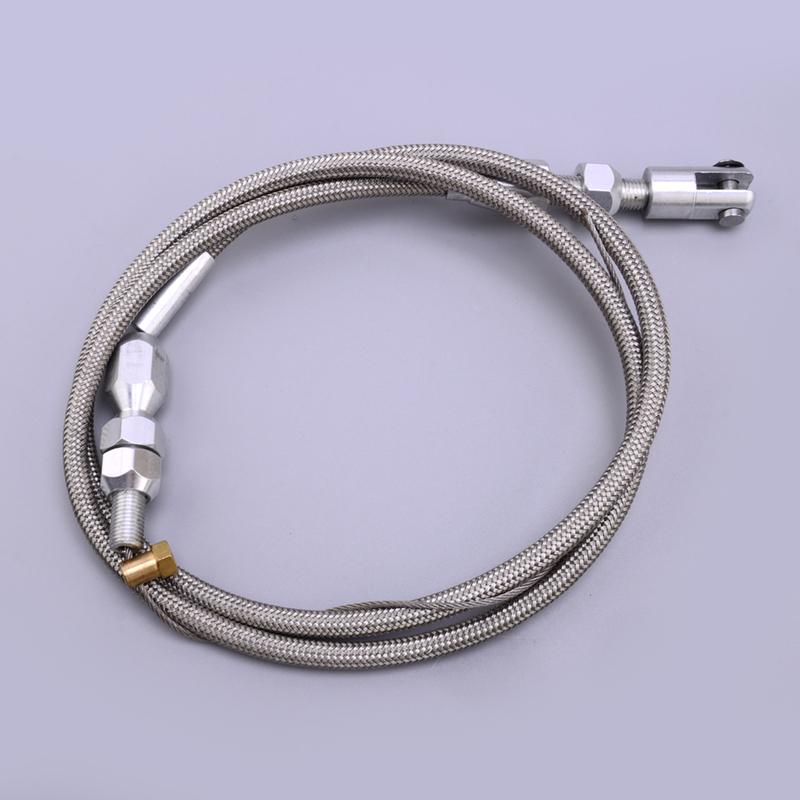 36  Adjustable Universal Car Throttle Accelerator Cable Silver Stainless Steel Braided Style