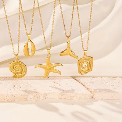 1 Stück Edelstahl Strukturierte Seestern Muschel Muschel Anhänger Frauen Halsketten Meer Tier Seepferdchen Hai Männer Grunge Collares Schmuck