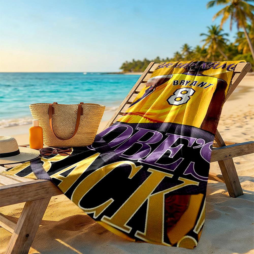Kobe Personalized Text Beach Towel High Absorbency Quickdry Portable For Swimmingbeachcamping Travel Beach Accessoriesgym