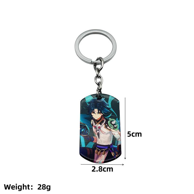 Anime Klíčenky - Styl Naruto, One Piece, Ninja a Douluo - Kovové Přívěsky s Barevným Potiskem