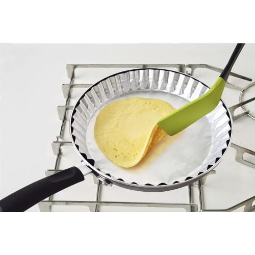 Alphamic Aluminiumbleche für 26 cm Bratpfannen, Silber, ca.. 21,1 cm Bodendurchmesser x 3,7 cm Höhe, Silikonbeschichtet, Antihaftbeschichtet, Hält Gegrillten Fisch C