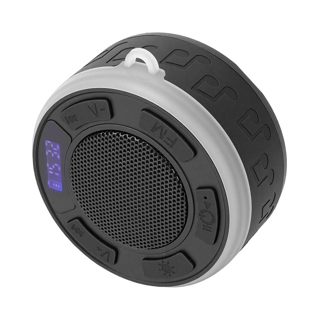 Bluetooth-Duschlautsprecher mit Saugnapf LED-Uhr RGB-Lichter Stereo-Sound Wasserdicht Tragbarer Lautsprecher für das Badezimmer