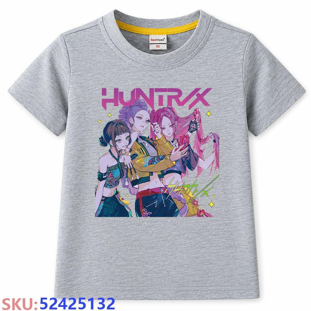 KPop Dämonenjäger Kinder-Cartoon-Print T-Shirt