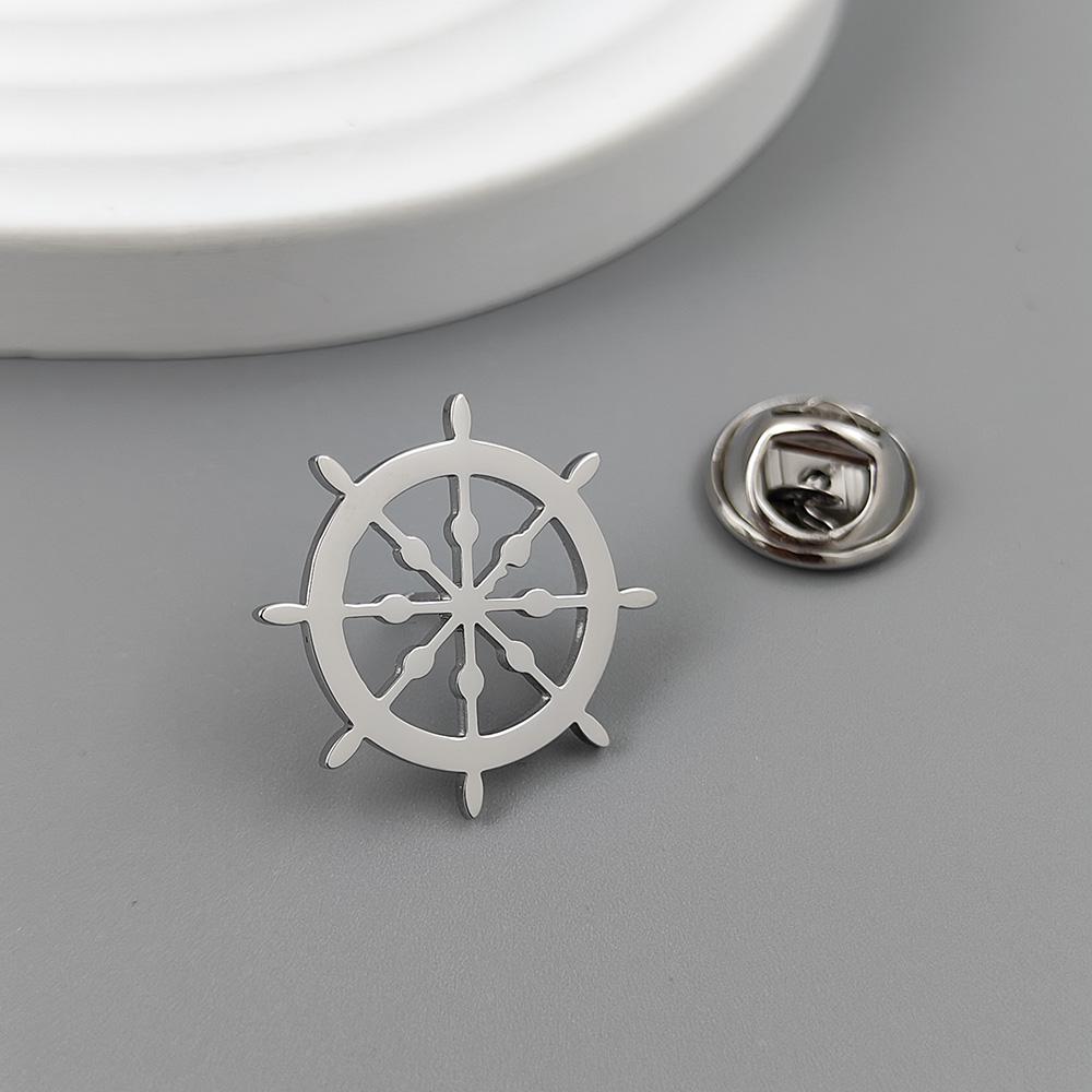 

Vintage sailboat shape stainless steel brooch, nautical series badge, classic fashion jewelry gift.