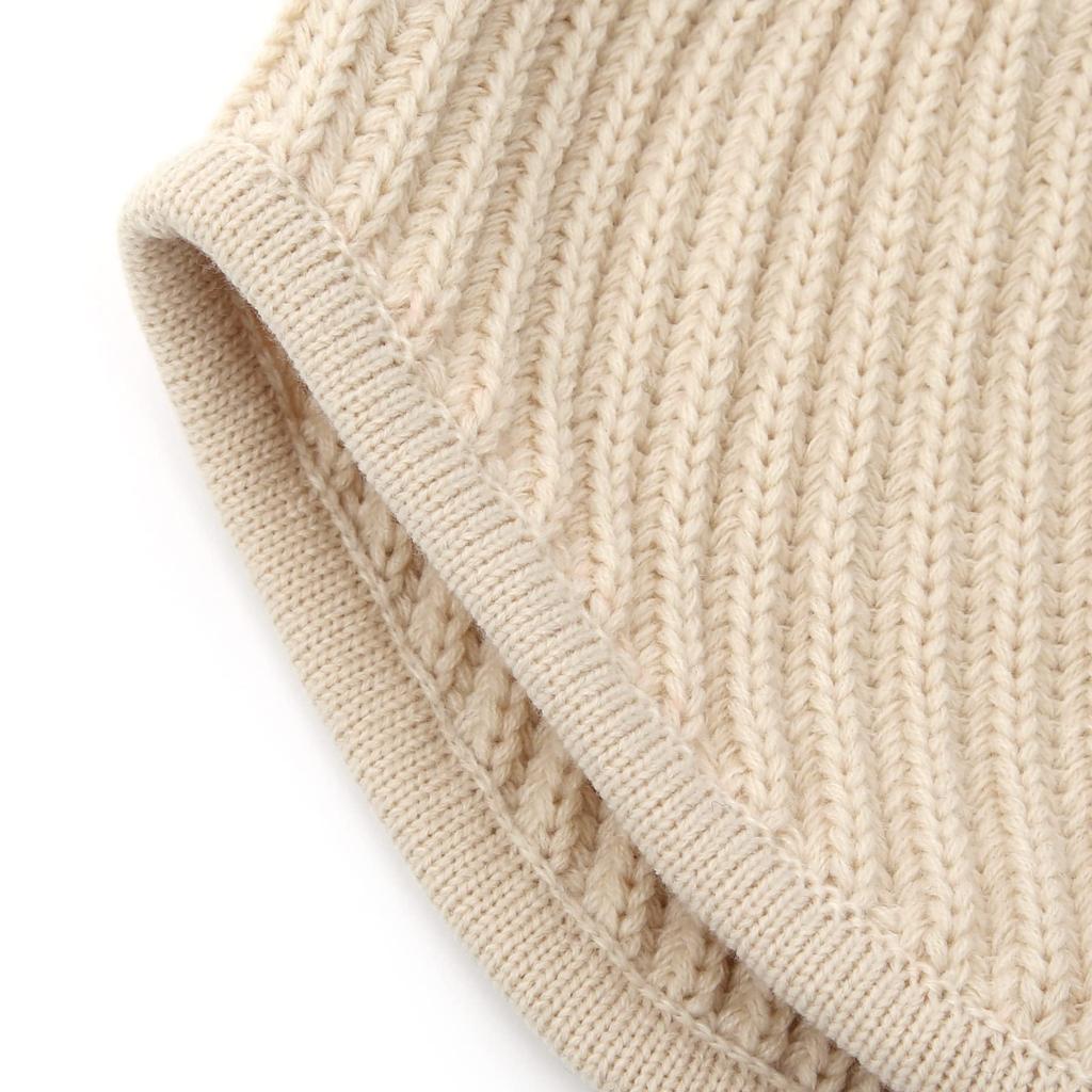 Gold Brass Label Unisex Autumn Winter Comfortable Earmuffs Windproof Warm Plain Fit Loose Beanie Knit Snow Skull Stylish Ski Hat Korea [UNDERCONTROL]