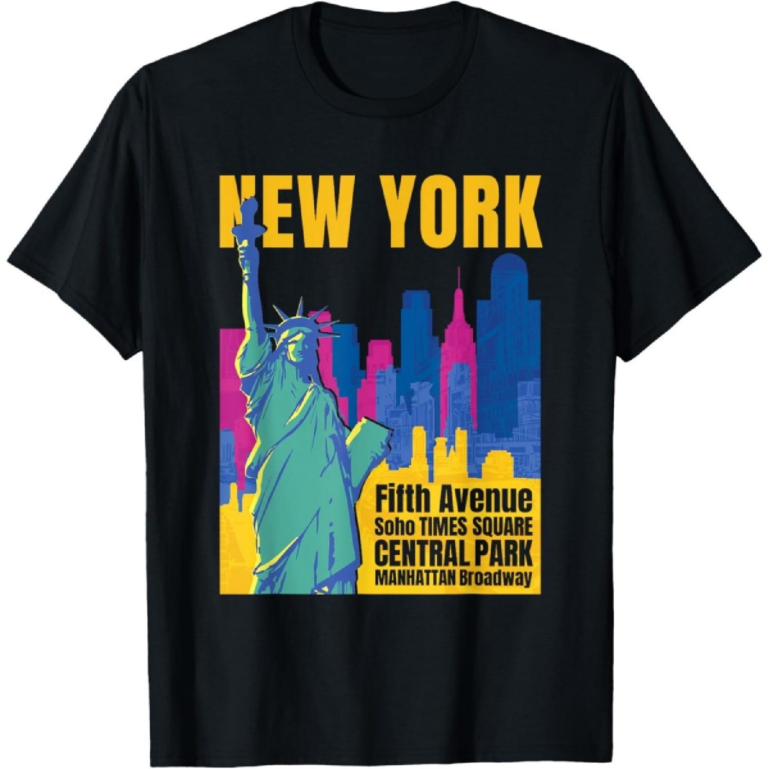 New York City Landmarks Skyline T-Shirt S