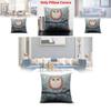 Only Pillowcases Minimalist Cartoon Owl Throw Pillow With Removable Linen Cover For Home Decor