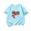 Kids Cotton T Shirt Rainbow Hair Girl Wear Plaid Skirt Print Crew Neck Short Sleeve Tee Casual Boys Girls Summer Tops