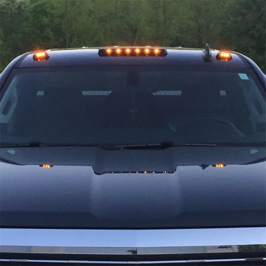 3 szt. Pełne bursztynowe światło obrysowe LED na dach kabiny dla GMC Sierra 2500HD 3500HD 2007-2020