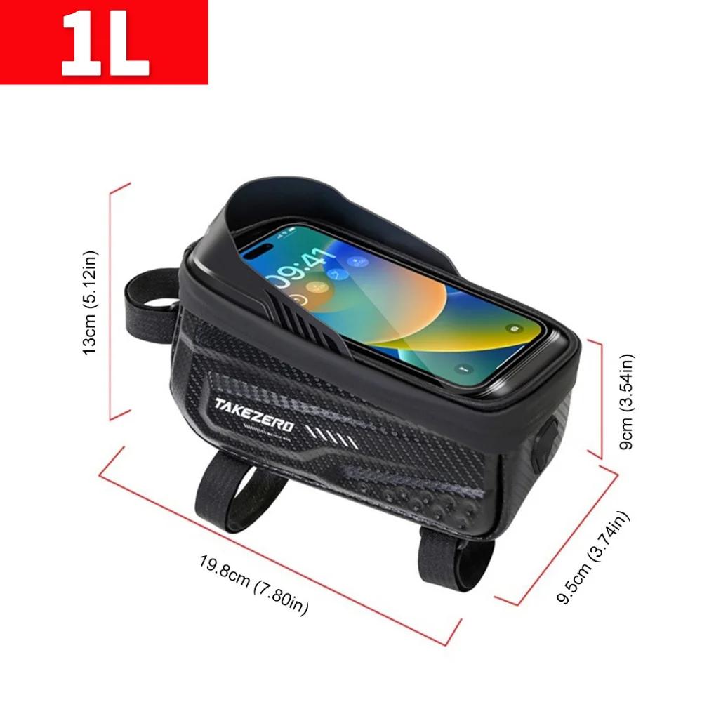 Bicycle Bag Phone Hard Case Cycling Top Front Tube Frame Bag Large Capacity Waterproof Touch Screen MTB Road Bike Bag Reflective