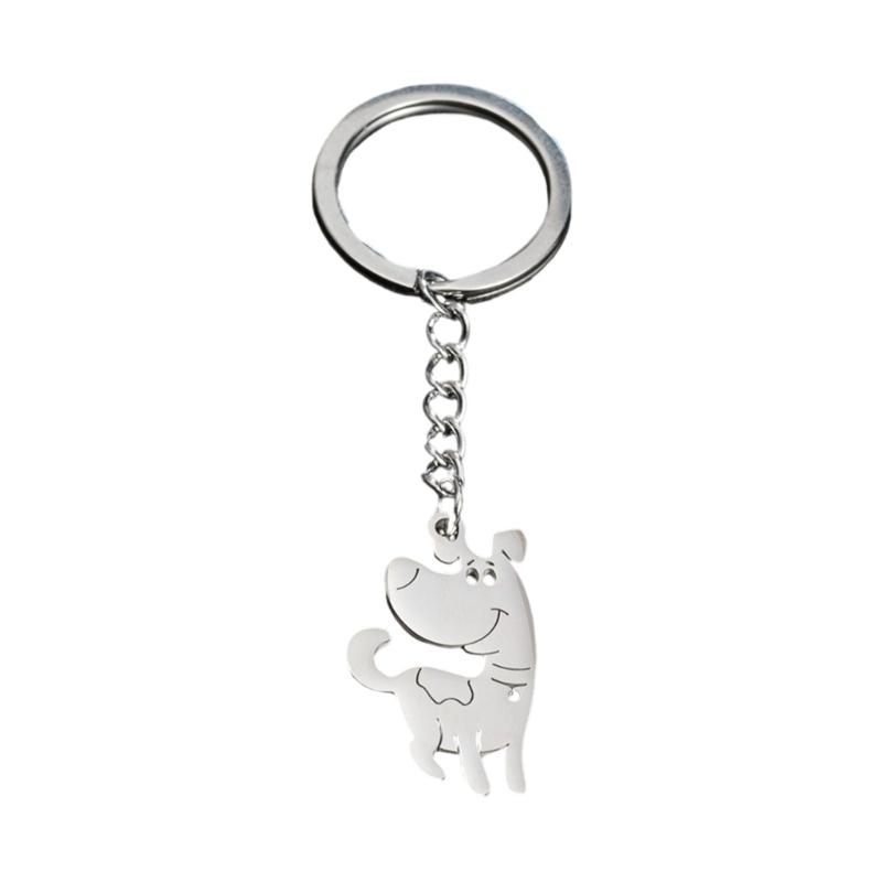 Unique Animal Pendant Keychain Stainless Steel Jewelry Gift Ornament For Women Best Friend Souvenir Birthday