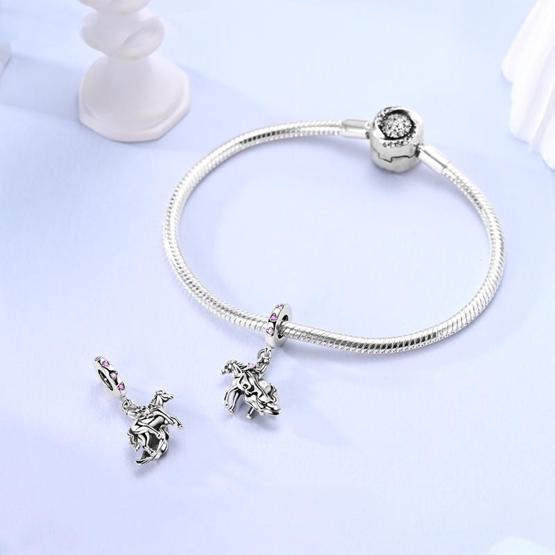 Charms Platafairy Tale Bride Groom White Horse Pendants Fit Originalbracelets Charms For Women Jewelry Making Gifts