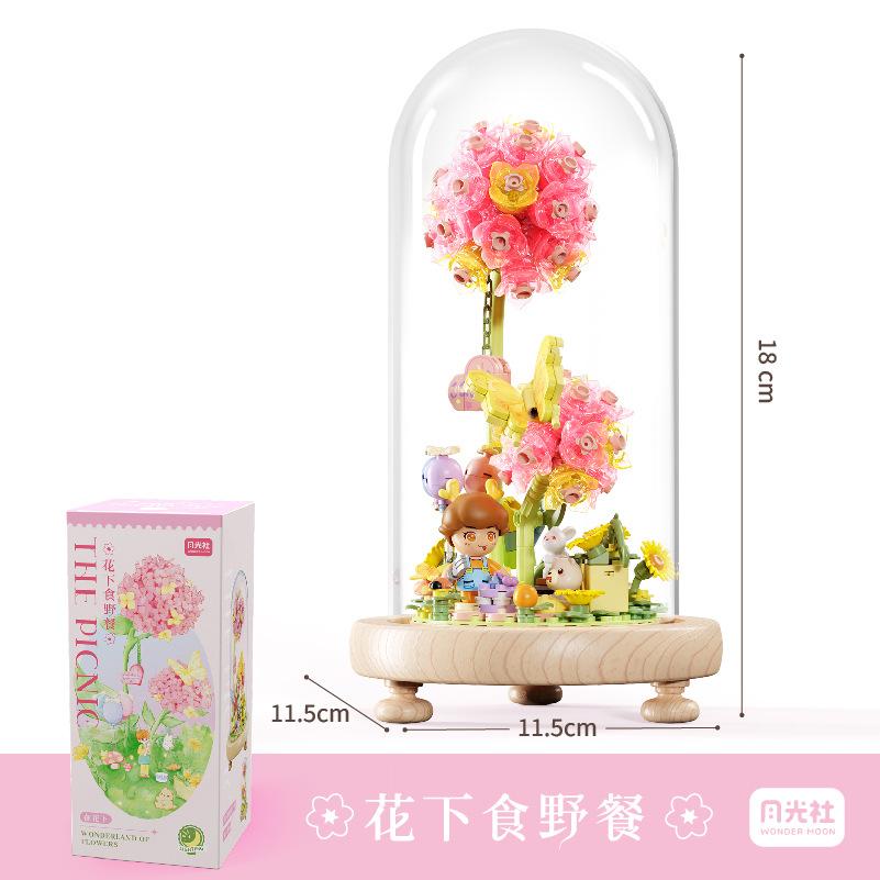 

Конструктор Moonlight Club Серия Dream Цветочные украшения Микрочастицы Сборные игрушки Креативный праздничный подарок для девочки красный