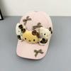 New Sweet and Cute Kitty Cat Bow Cap Summer Breathable Sunscreen Showing Face Small Sunshade Baseball Cap