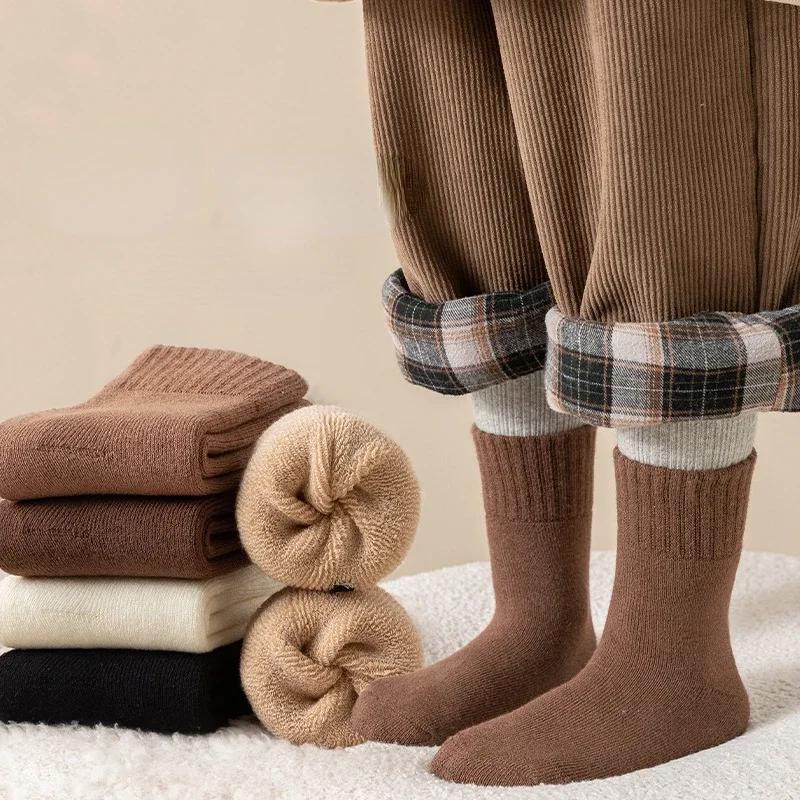 5 Pairs Kids Winter Thick Warm Terry Cotton Socks For Boys And Girls Age 1-12 Years Old