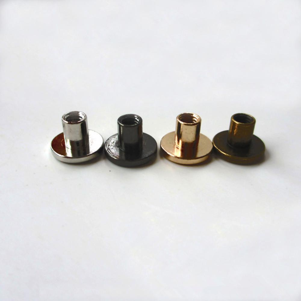 10Pcs 5/6.5/8mm DIY Strap Rivets Screw Leather Craft Solid Nail Bolt Bookkeeping Round Head Screws Luggage Craft Clothes/Bag