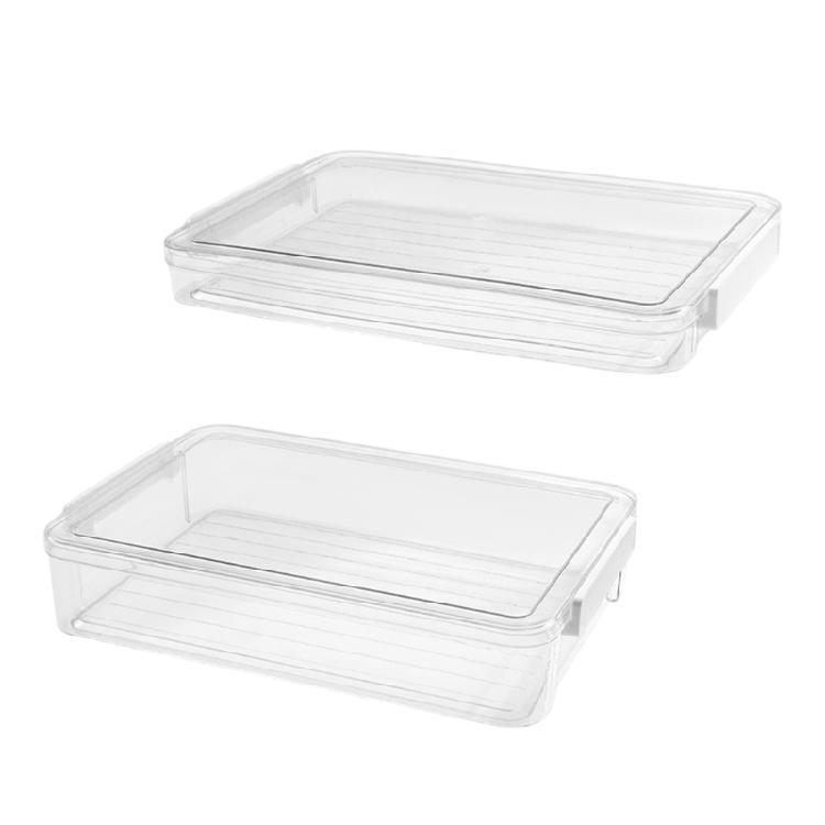 Stackable File Organizers Clear Paper Storage Box with Lid Stationery Storage Container Office Supplies for Documents