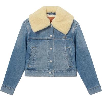 Levis Schlichtes Revers Locker Langärmelig Jeansjacke Damenjacken Hellblau 001CJ-0000