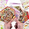 Conjunto de 4 Adesivos DIY 3D para Mini Casa de Hobby com Crie Seu Próprio Pote Brinquedo Loja de Doces Fábrica de Chocolate Cena Mini Quarto Adesivos Artesanais para Estresse