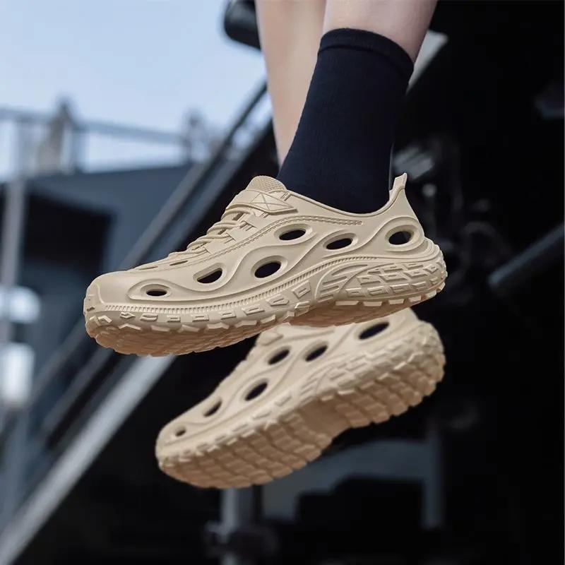 With Platform Man Sandals Height Beach Hole On Offer New Arrival Luxury H Design 2025 Open Toe Original Japanese Shoes for Men