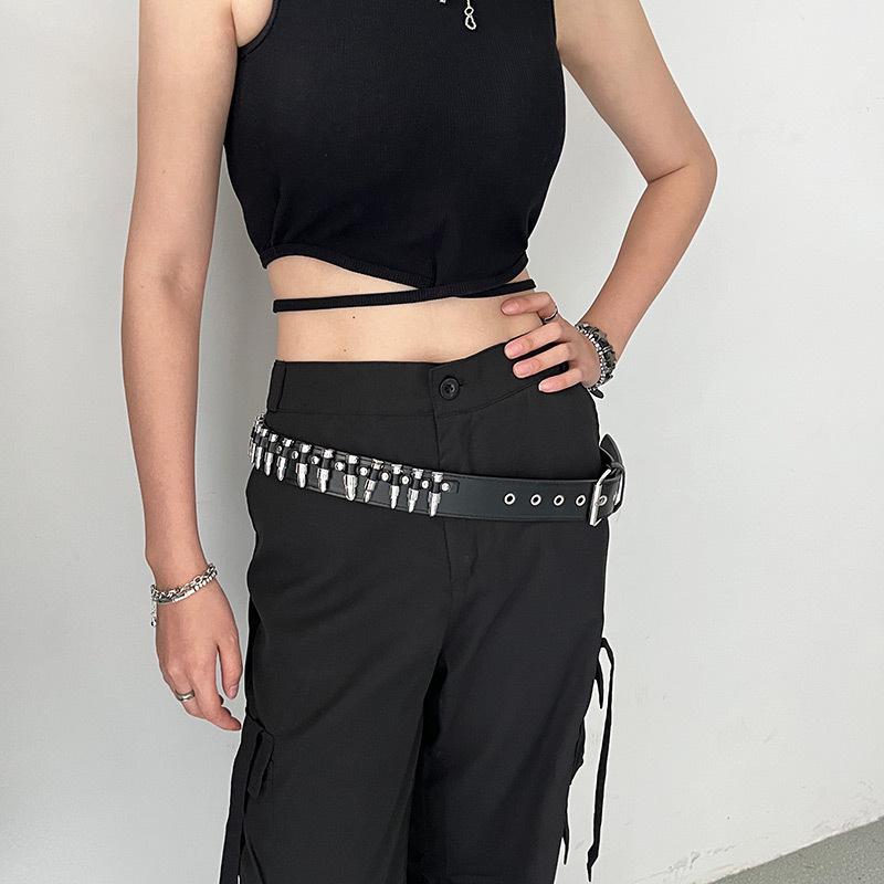 NS Punk Y2K Nietenkugel Ledergürtel für Herren & Damen - Stilvolles, Vielseitiges Amerikanisches Denim-Accessoire