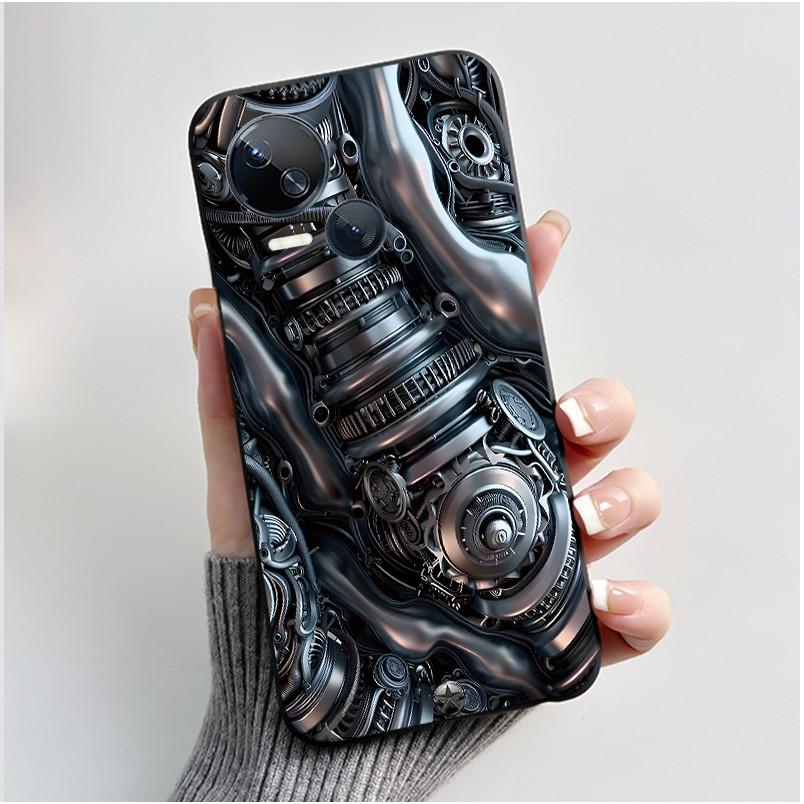 Hülle Für Tecno Spark 10 5G KI8 Handyhülle Ästhetisch Luxuriös Niedlich Cool Jungen Mädchen Schwarz Matt Weiches Silikon Rückseite TPU Schale