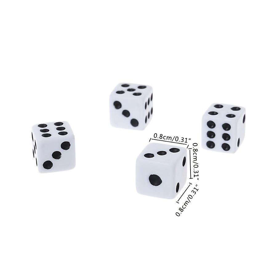 300pcs 8mm Six-Sided Dice Set White Black Green Colors Bulk RPG Dice for Tabletop Games D&D Casino Nights and Party Favors JXB