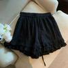 Women's French Lace Wide-Leg Pants: Spring/Summer Loose Fit, Casual & Stylish A-Line Layered Shorts