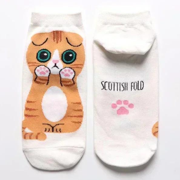 5Pairs Set 3D Cartoon Lovely Cat Puppy Dog Soft Pure Cotton Anklet Socks Harajuku Kawaii Versatile Breathable Casual Short Socks