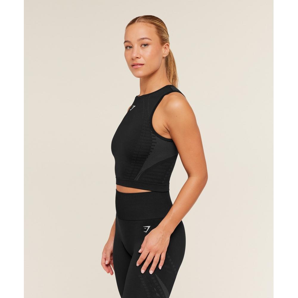 Gymshark Running Seamless Tank Gs Black Gs Asphalt Grey B5c8j Bcyl