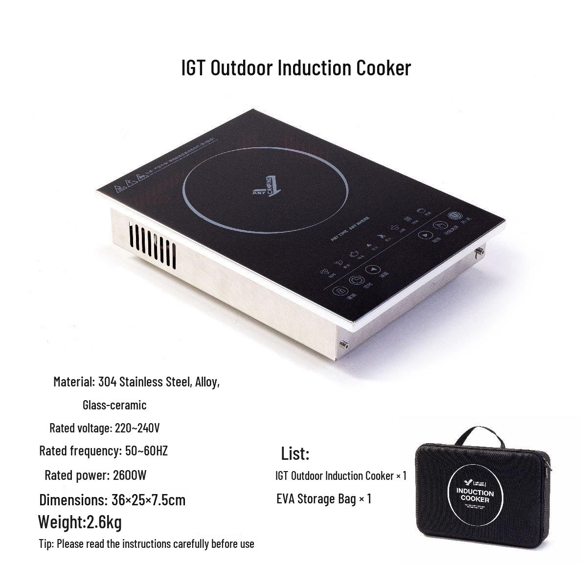 Wujie Camping IGT Table: Portable Induction Cooker for Outdoor Cooking and Tea Brewing.