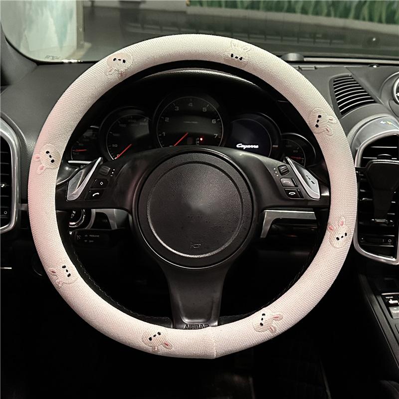 Women's Car Steering Wheel Cover Anti Slip Durable Cute Cartoon Bear Cars Steering Wheel Covers Universal Auto Handle Decoration