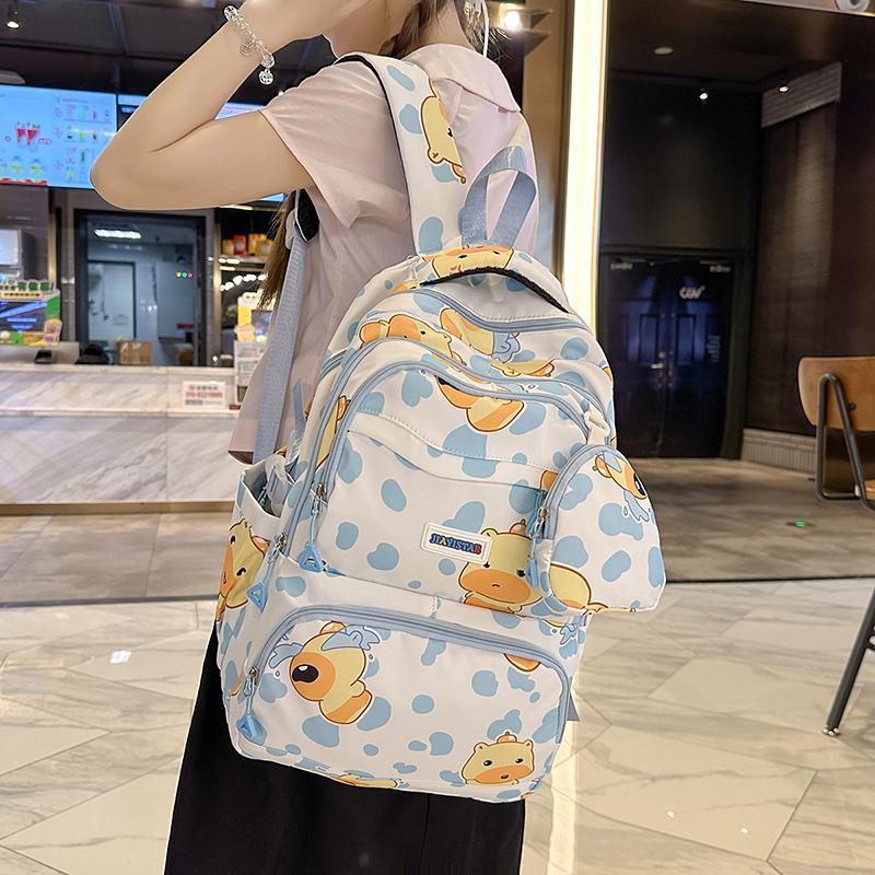 Cartoon Student Schoolbag Large Capacity Lightweight Women's Backpack with Coin Purse