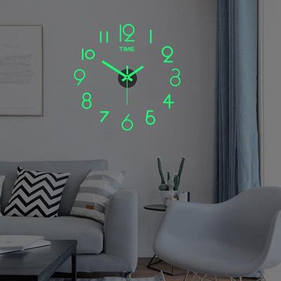 Orologi da parete luminosi da 40 cm Orologio digitale fai-da-te Orologio luminoso Orologio da parete fai da te in acrilico Orologio adesivo da parete camera da letto soggiorno