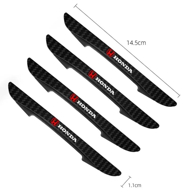 4pcs Car Carbon Fiber Pattern Anti-Collision Strips For Honda Civic Accord Fit Jazz CRV BRV HRV Insight Pilot Passport TYPE-R RG0