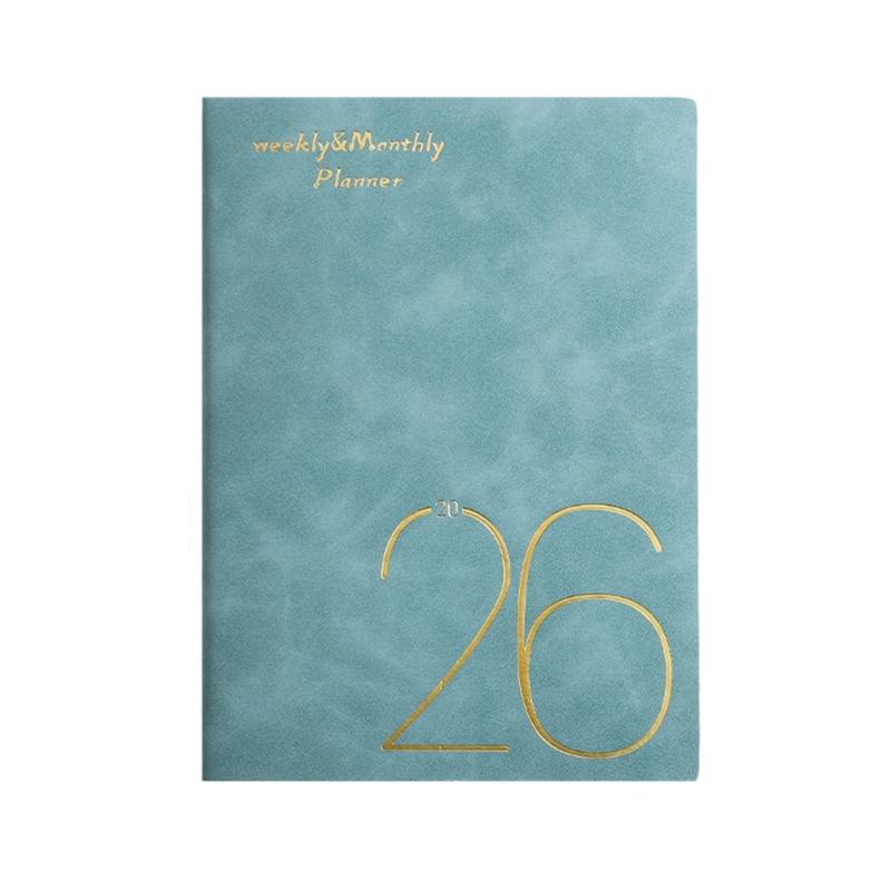 A 5 2026 Schedule Notebook Journaling Notebooks Leather Calendar Planner Monthly Planner for Home Office School Supplies
