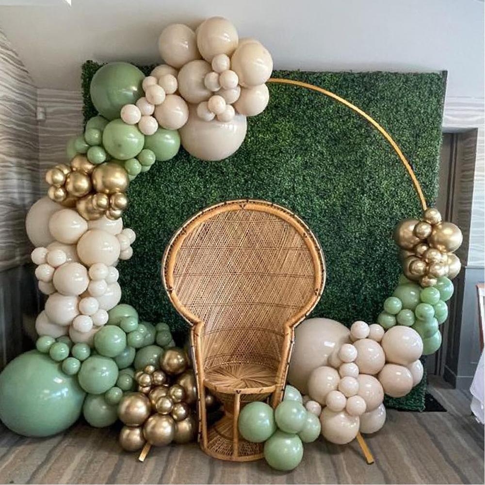Avocado Green Balloons Garland White Pastel Yellow Gold Latex Balloon Arch Wedding Anniversary Baby Shower Jungle Theme Decor