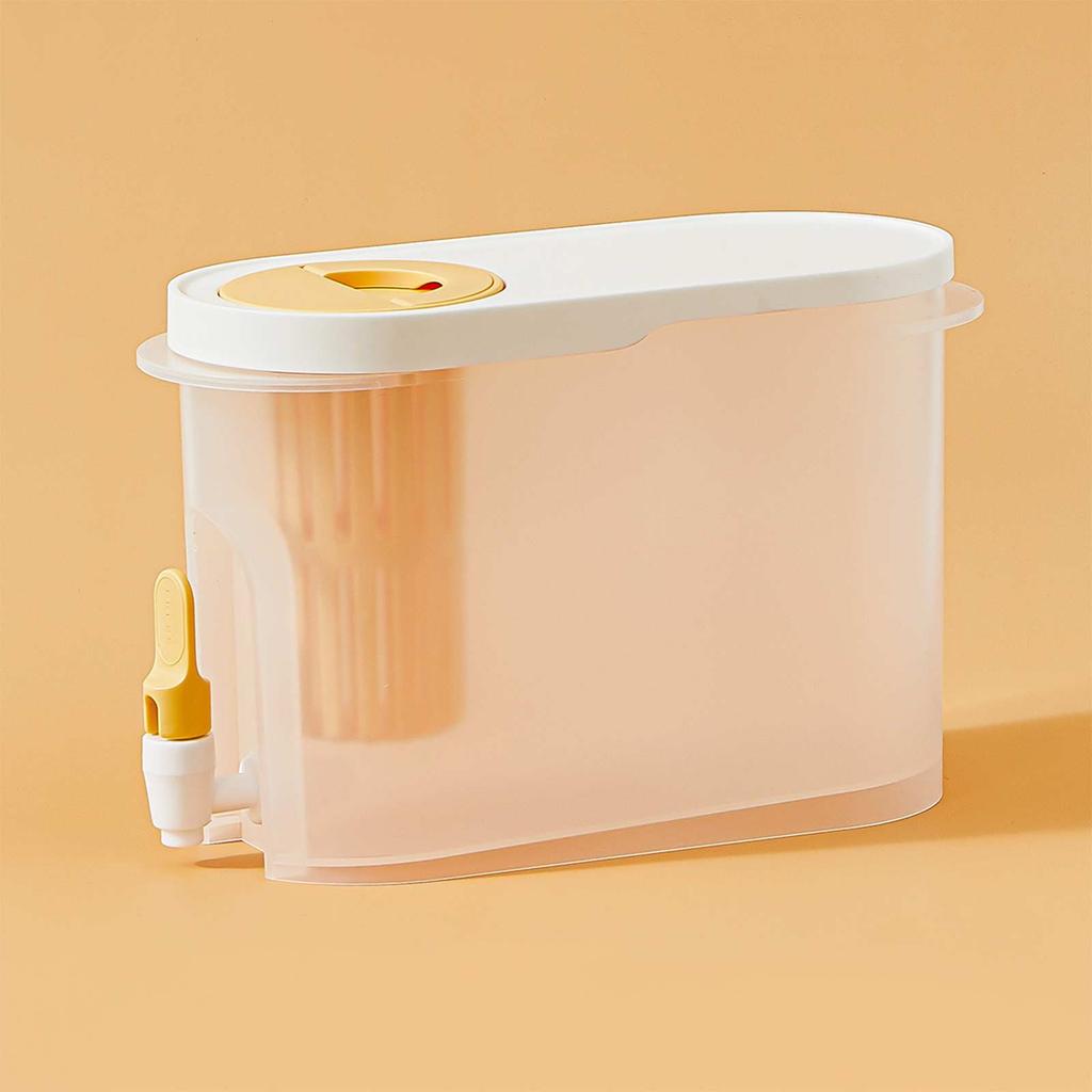 3.9L Cold Kettle with Faucet Large Capacity Refrigerator Iced Beverage Dispenser for Kitchen Dining Room Yellow
